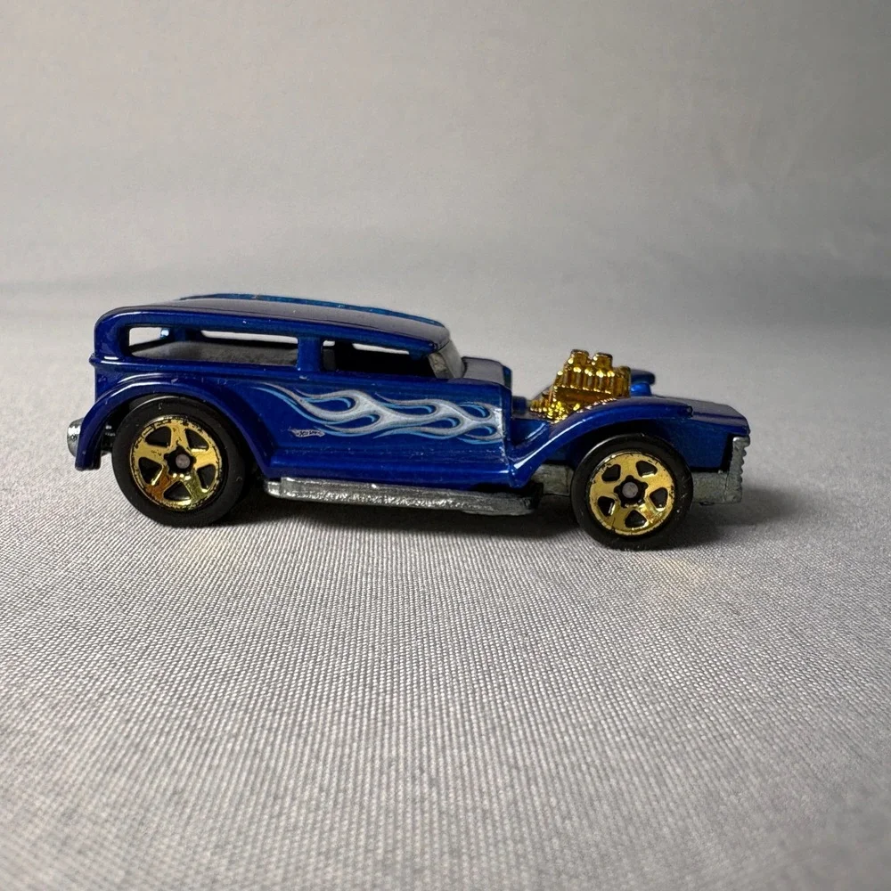 Hot Wheels Vintage Series The Demon Blue Metallic Flames Gold Engine Diecast Car